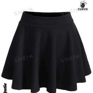 Black Skater Skirt Mini Flowy 1XL